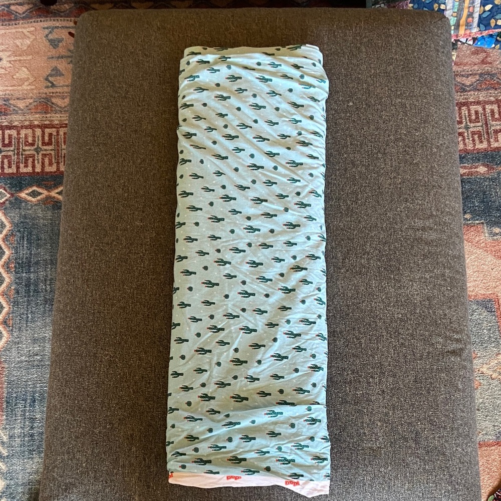 Cactus Print baby Blue Cotton jersey fabric approximately 14 yards